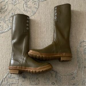 Vintage Converse Olive Green and Brown Rain Boots